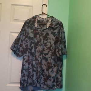 2X blue/gray with pineapple and leafs short sleeve